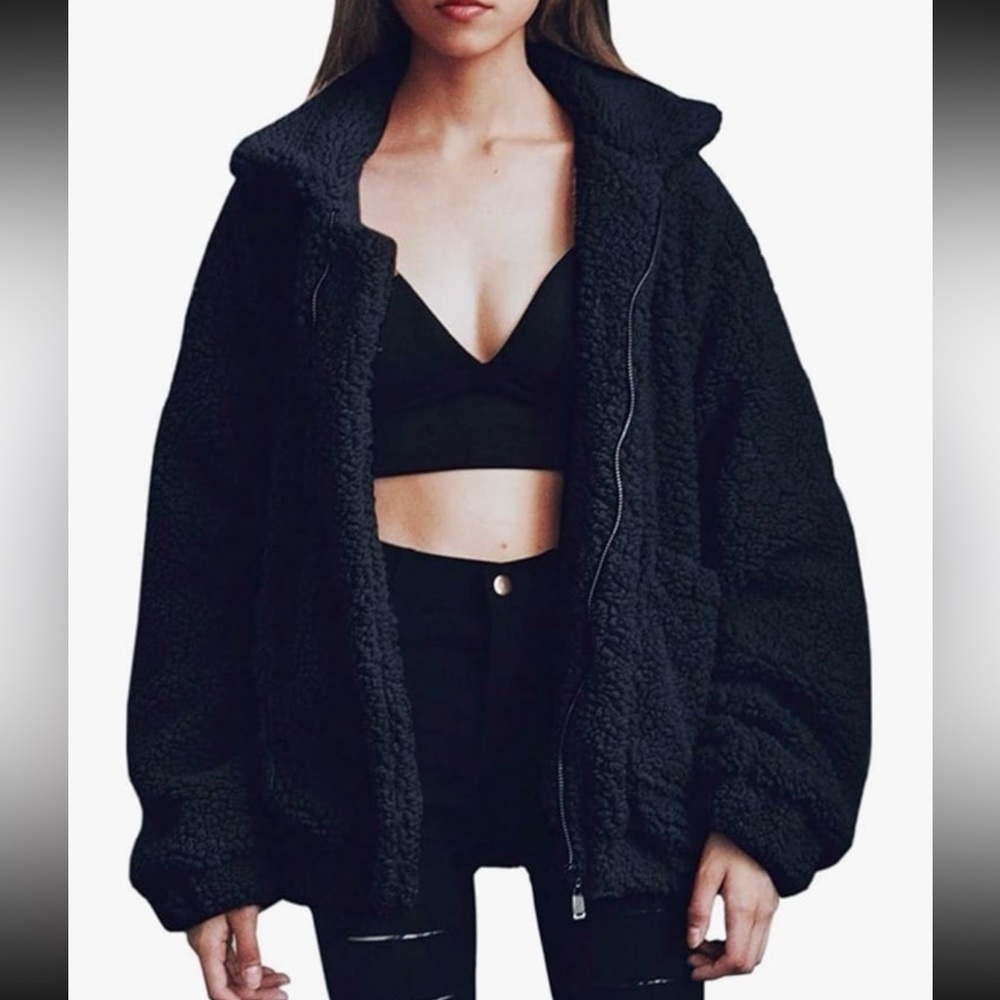 Cozy Black Sherpa Jacket